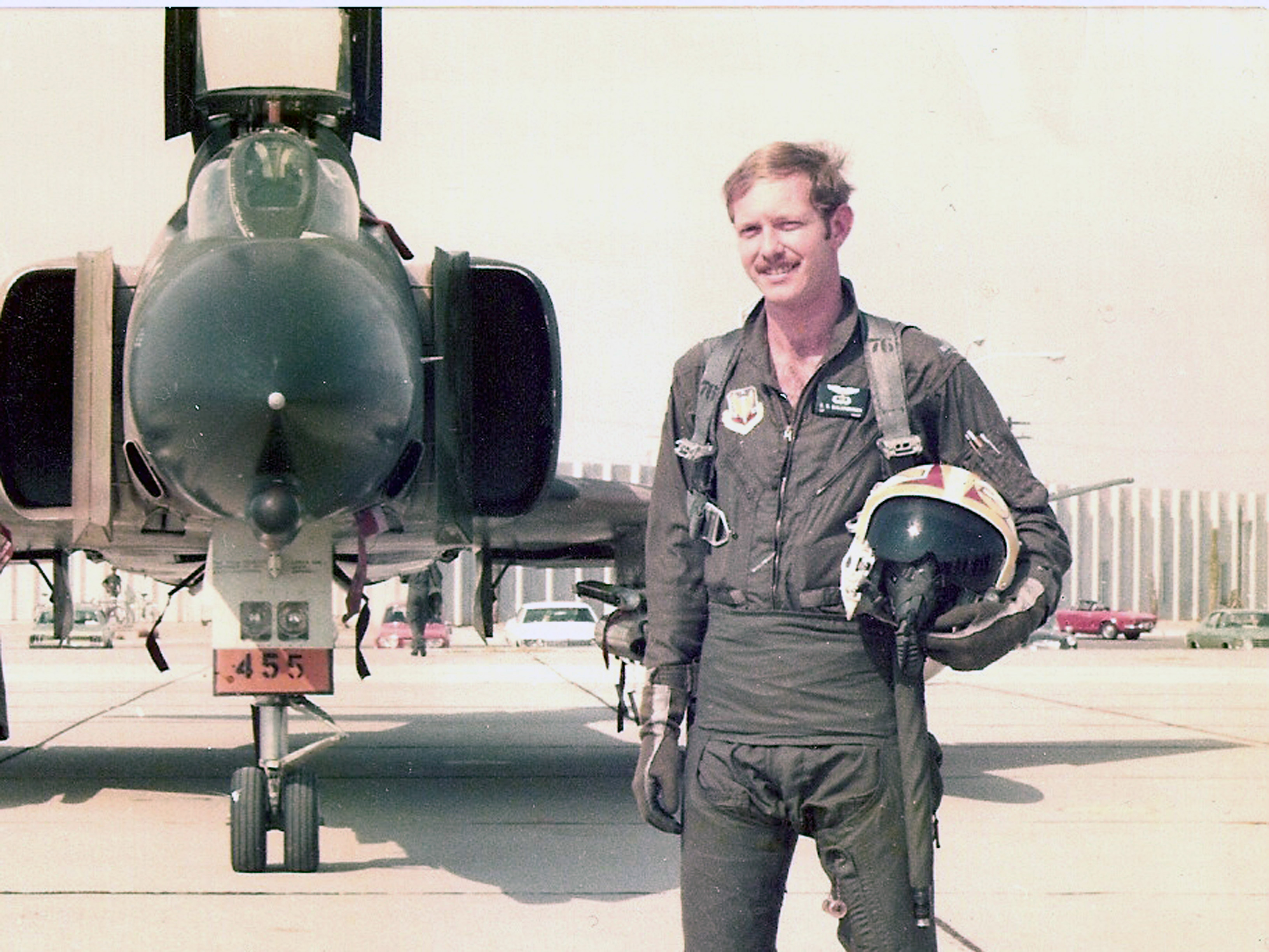 Standing in front of an F-4 jet fighter during my service in the Air Force during the mid-70's.