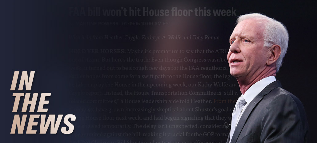 FAA bill won’t hit House floor this week